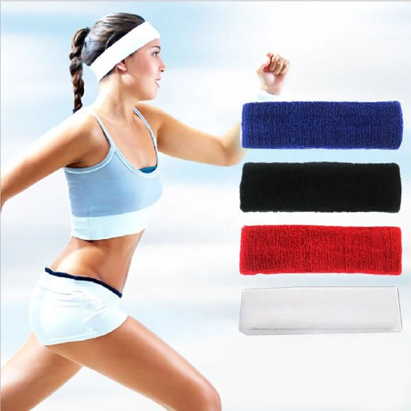 

Unisex Sport Cotton Sweatband Headband for Men Women Yoga Hairband Gym Stretch Head Bands Strong Elastic Fitness Basketball Band