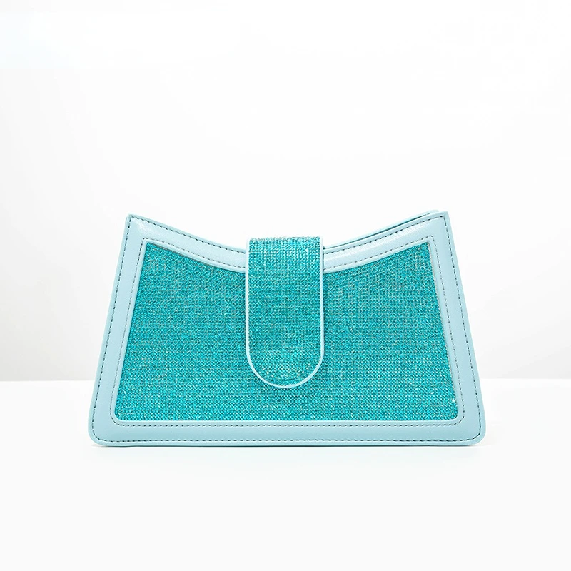 

Fashionable Plaid Diamonds Shoulder Bag Women New Designer Elegant Korean Shiny Crystal Purses And Handbags Ladies Top Quality