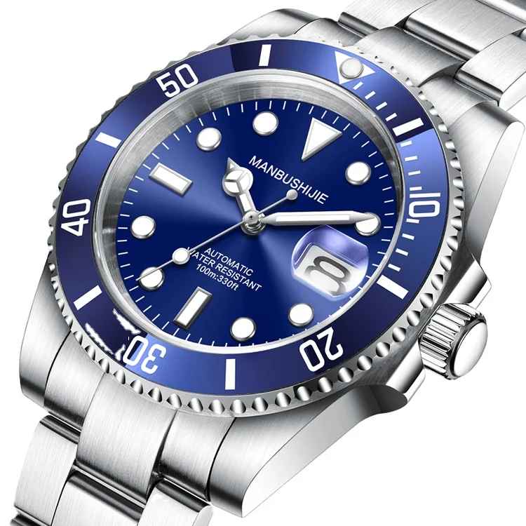 

MANBUSHIJIE mechanical watch Genuine Sapphire Steel Strap Waterproof 10ATM Automatic Business Luxury Men Mechanical Watch