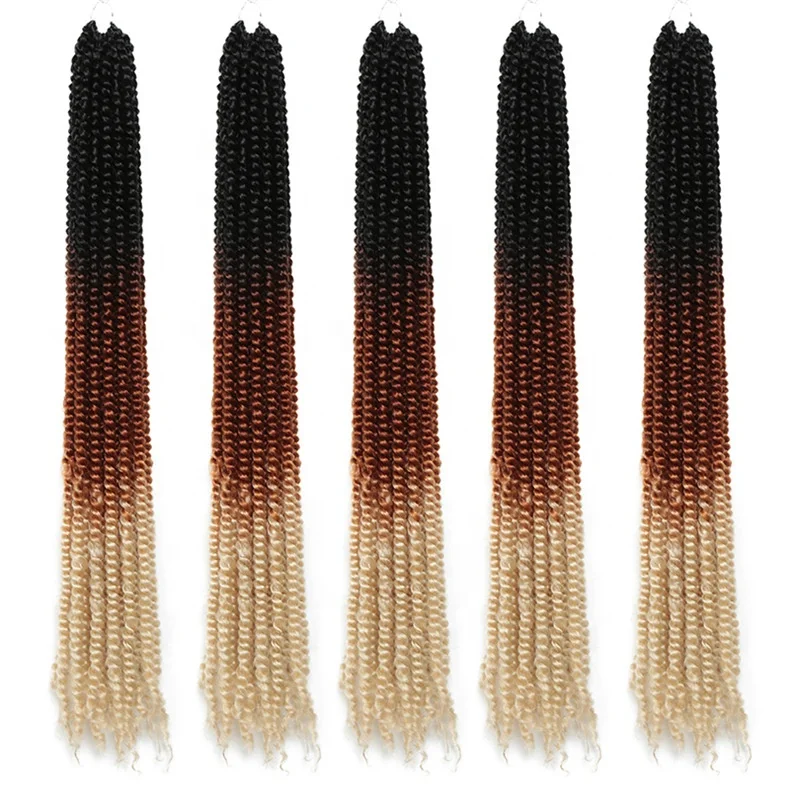 

MYSURE passion twist curly braiding hair ombre color 1/27/613, Solid and ombre