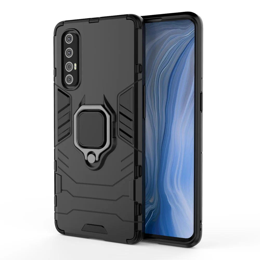 

Cell Phone Case With Ring Holder for OPPO Reno 3 pro Shockproof Armor Phone Case for OPPO