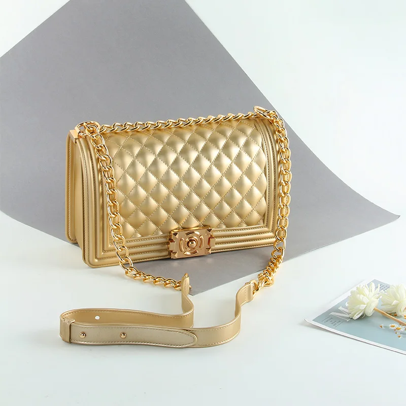 

15 Years Factory Supply Shoulder Bag Big Chain Pvc Jelly Purses Handbags for Women