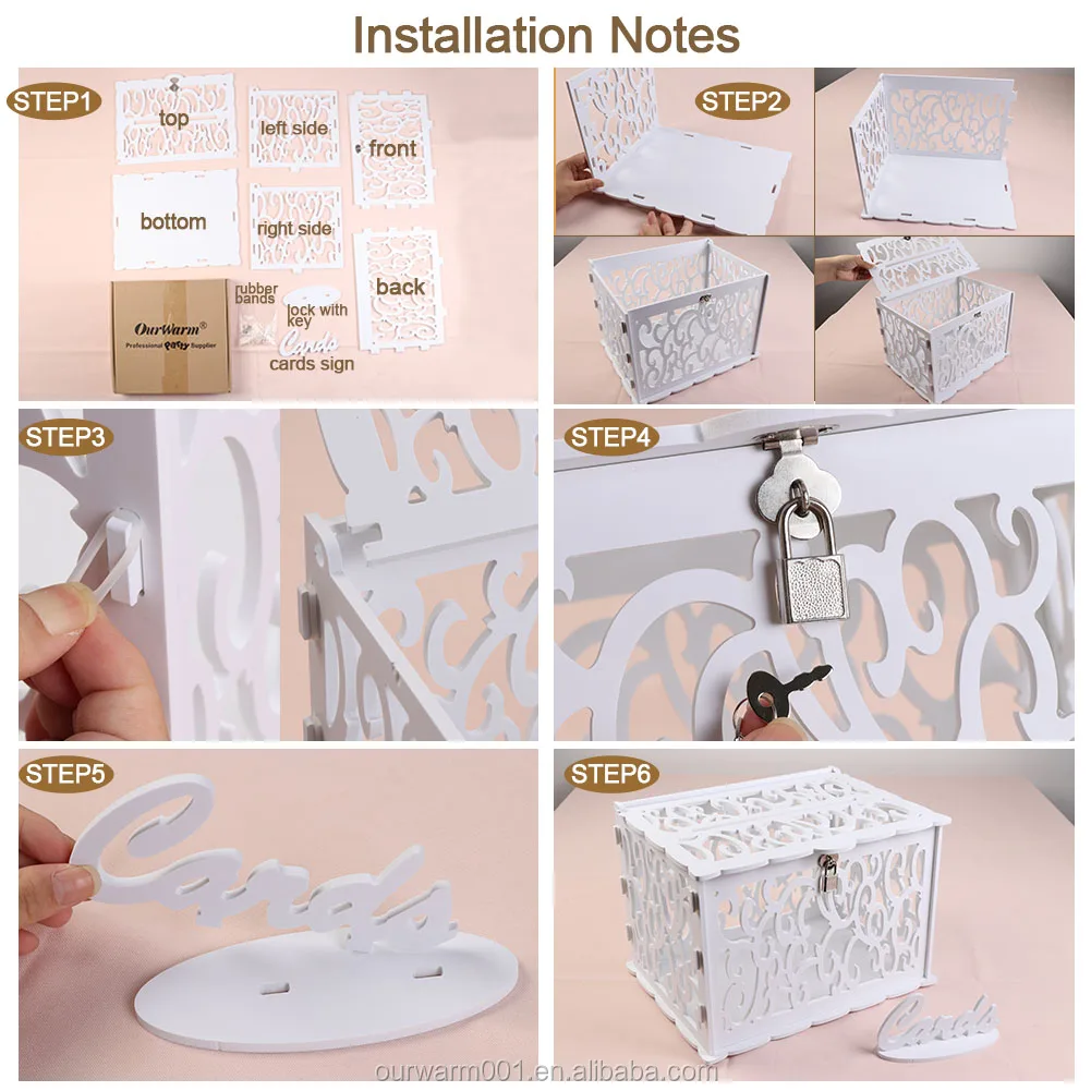 Ourwarm Birthday Party Supplies Wedding Decoration Money Box Diy Pvc