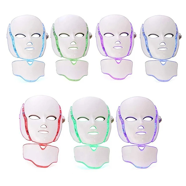 

Manufacturer Wholesale 7 colors Skin care rejuvenation PDT Photon Light Therapy Machine LED Face Facial Mask with Neck