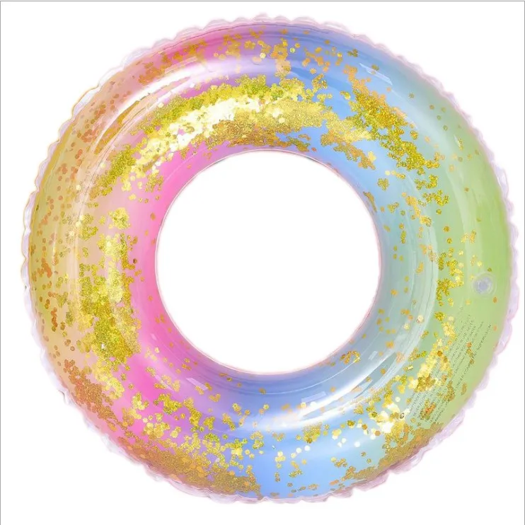 

Wholesale inflatable rainbow outdoor indoor baby kid children float heart swimming ring seat boat colorful rings, Mixed color