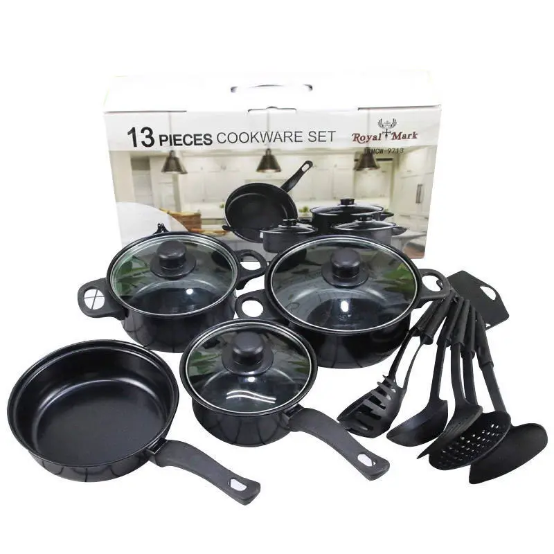 

Amazon hot sale 13 pcs kitchen cookware set non stick sets with gift box sales for metals