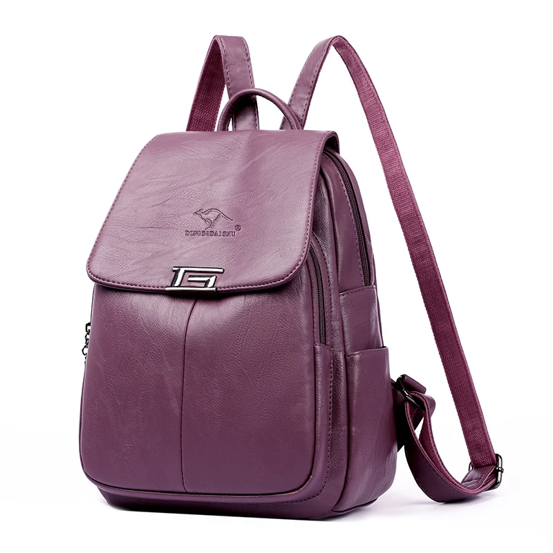 

Wholesale Women Leather Backpacks Female Vintage Backpack High quality ladies shopping handbag