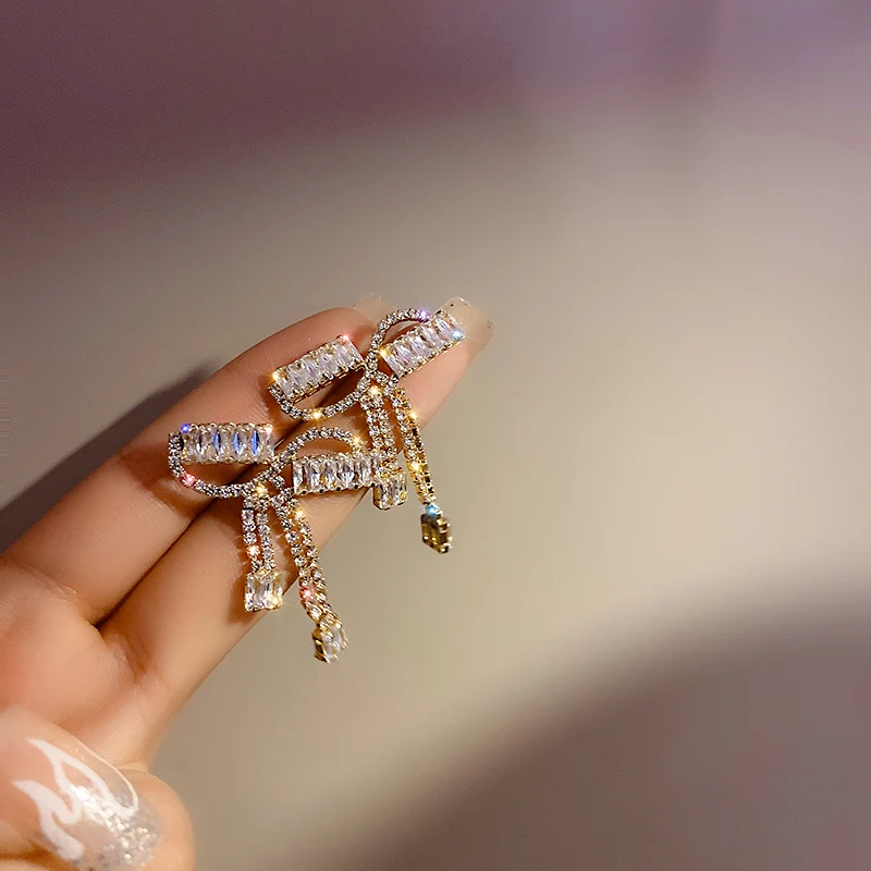 

fashion bow crystal trending earrings 2021