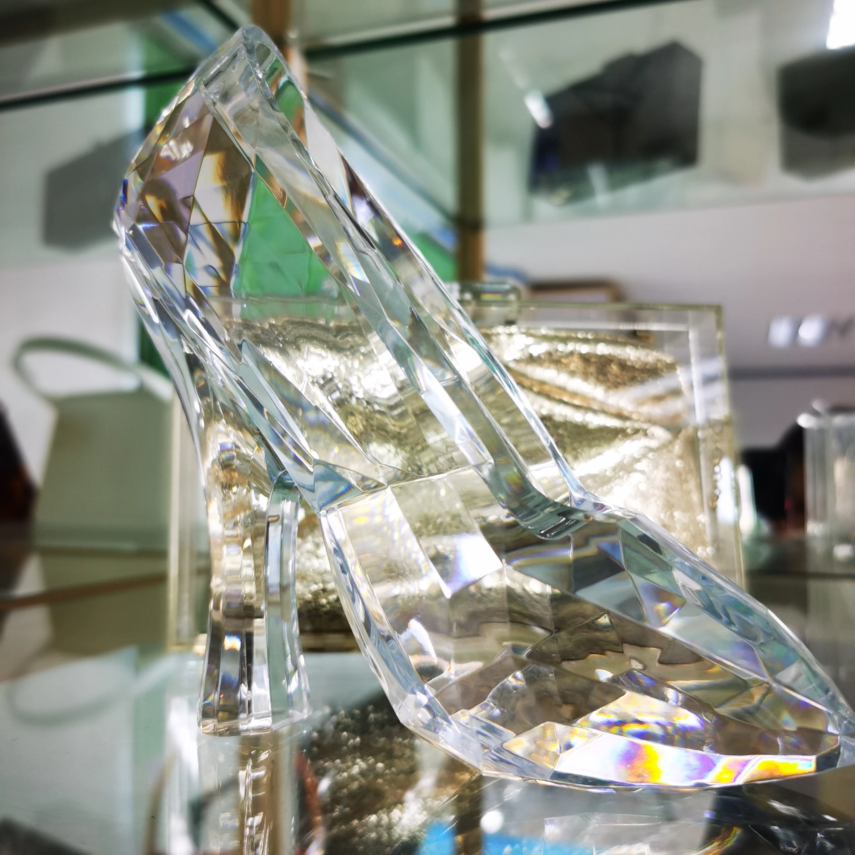 Crystal Shoes Figurines Gifts Cinderella Crystal Shoes Heel Cinderella ...