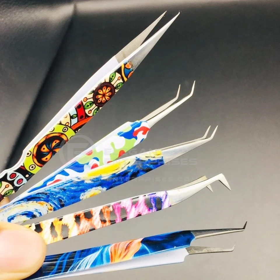 
custom paper coated eyelash extension tweezers/private label eyelash extension tweezers 