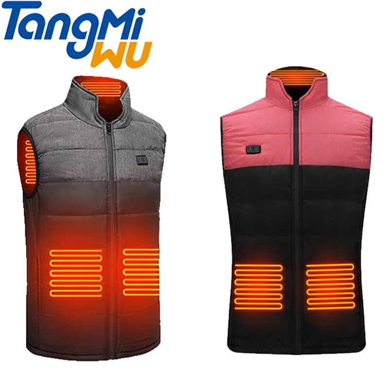

TMW Breathable Thermostatic waistcoats zipper cotton-padded clothes men's vests & waistcoats heating vest multi pocket vests