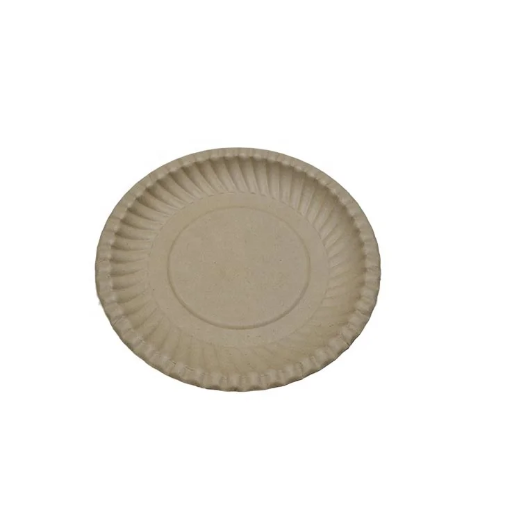 

100% biodegradable dish plate disposable round paper plate for party