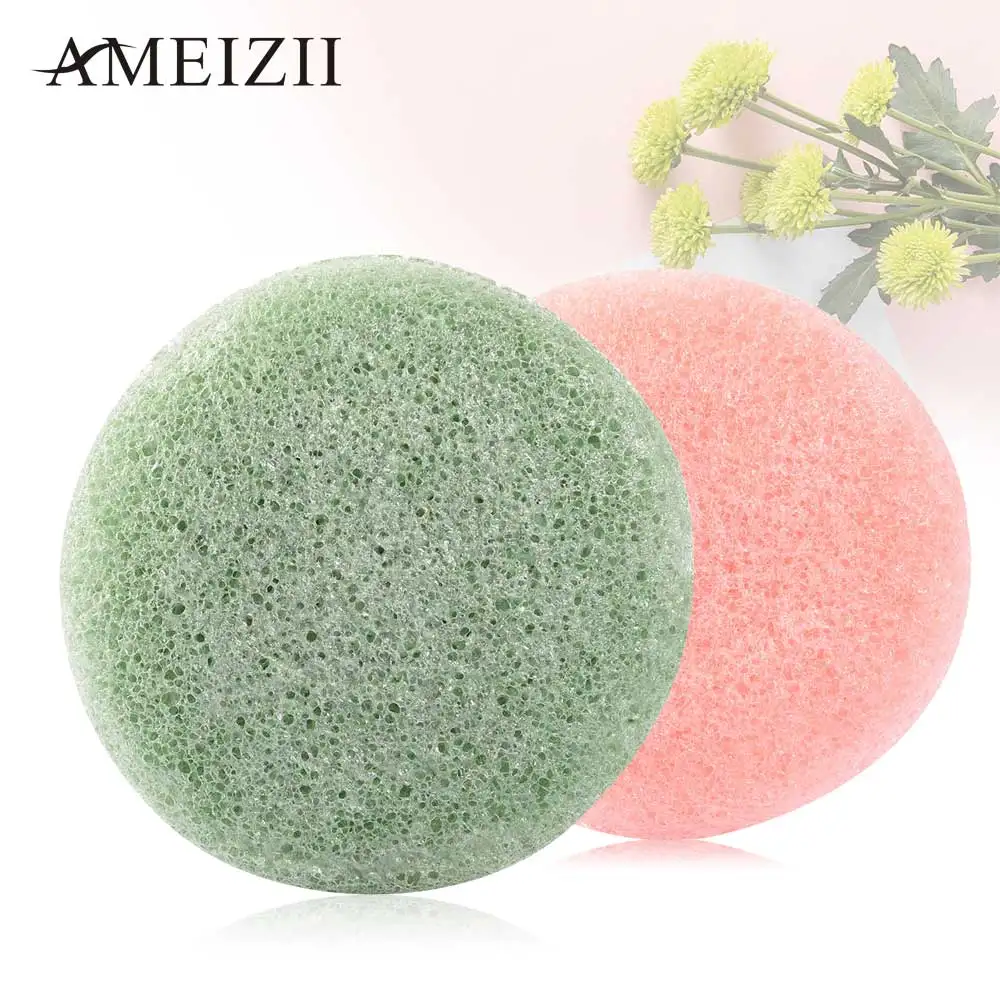 

AMEIZII Konjac Sponge Natural Powder Puff Facial Cleansing Exfoliating Bath Sponges Face Body Skin Clean Massage Esponja Konjac, Customized color