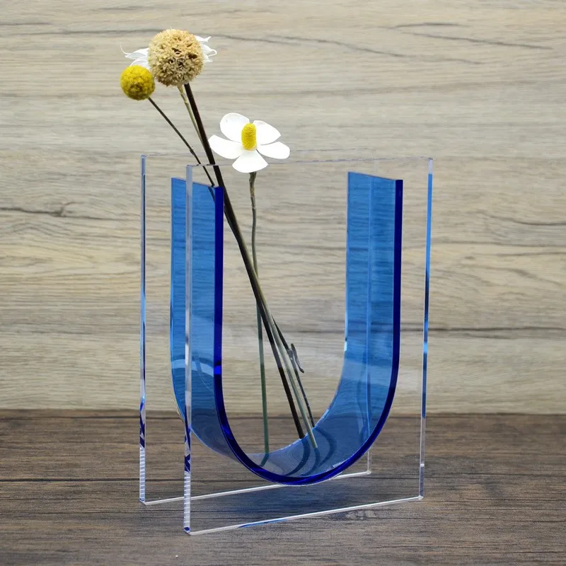 

Custom Acrylic Flower Vase Acrylic Vase Home Decor Unique Plastic Round Decorative Flowers Vase for Bedroom