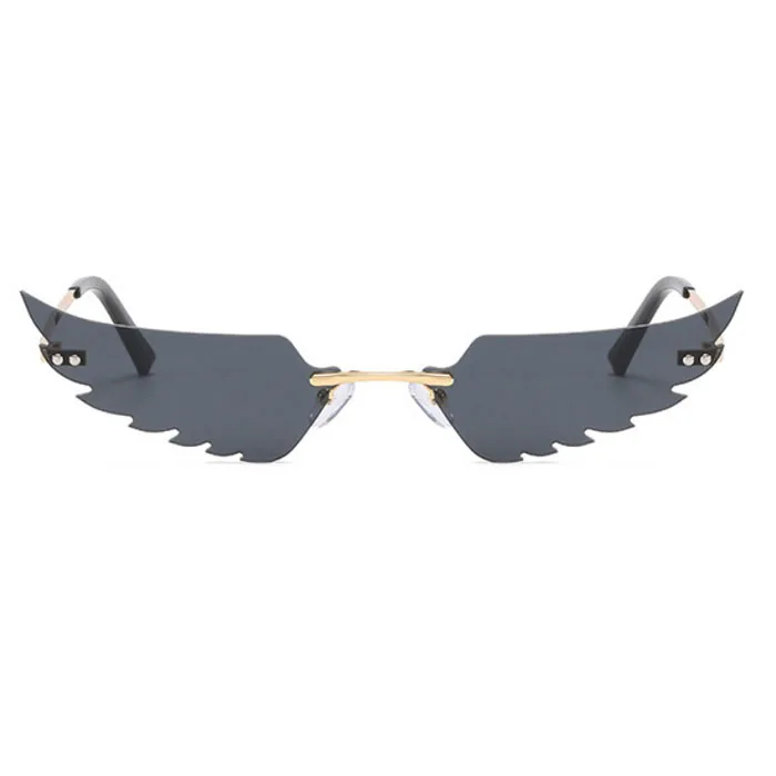 

HOT sale CE Shades Sun glasses women men cheap Stock Fashion Vintage mirror Small 2021 Rimless wing Shaped Sunglasses