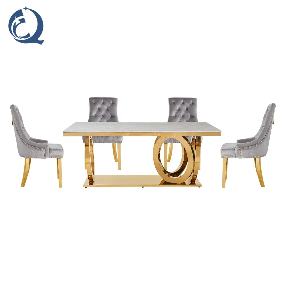 
hotel wedding banquet rectangular marble metal base dining tables 