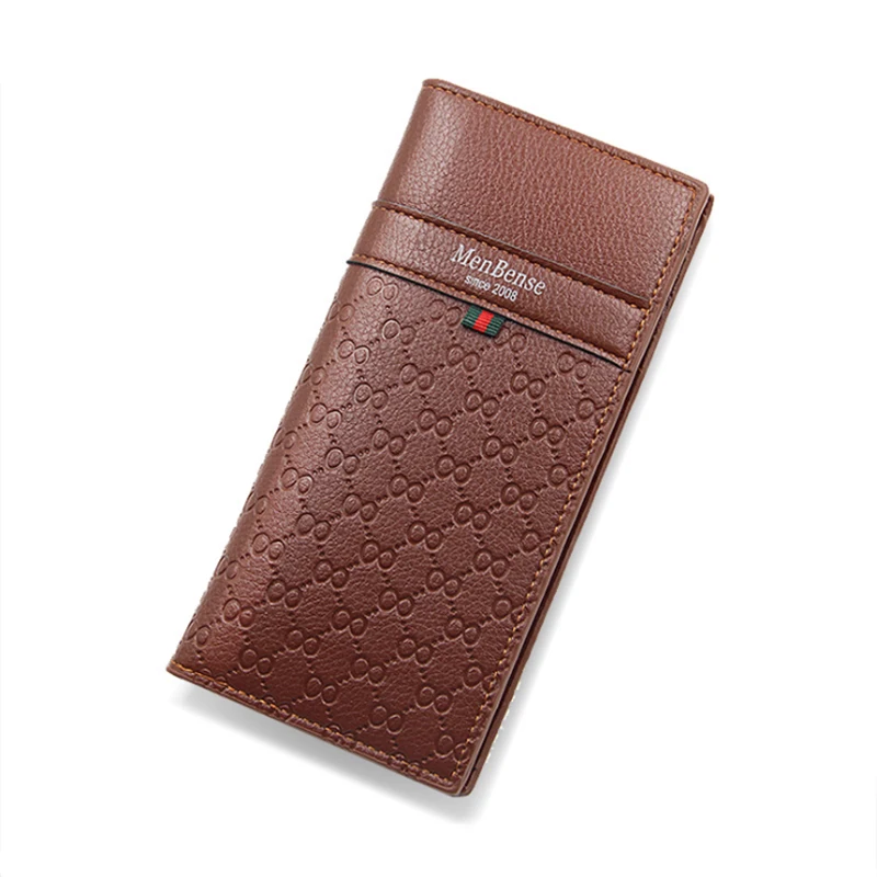 

best brand oem slim business luxury man PU leather long wallet