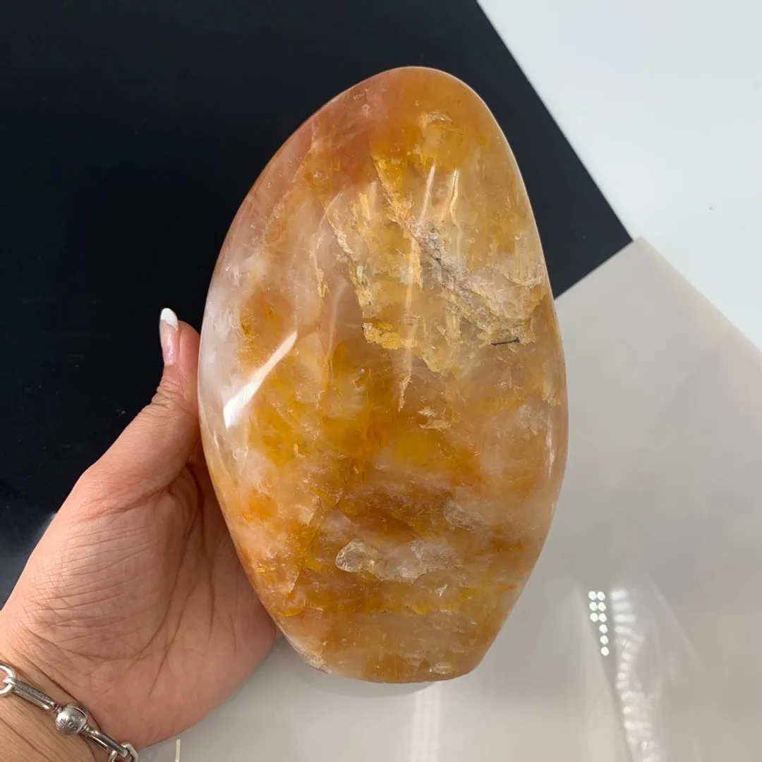

Wholesale high quality natural polished crystals golden healer free form healing stone for feng shui