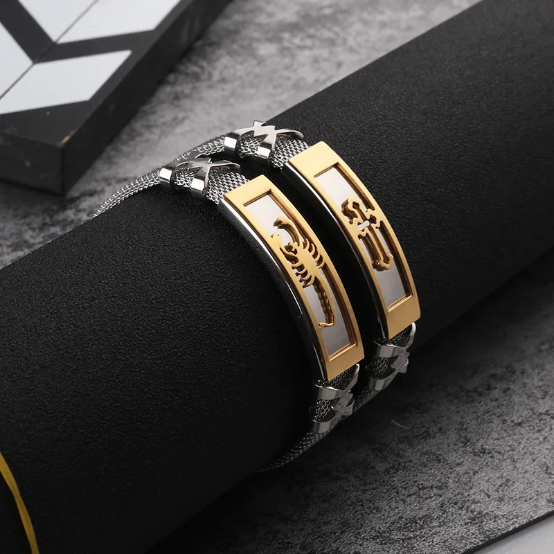 

New best gift men women charm jewelry stainless steel mesh band bracelet, Silver