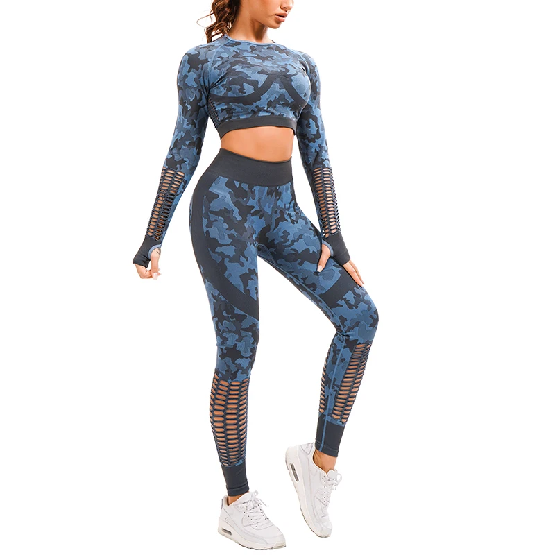 

Wholesale plus size active wear women 2 pieces custom lightweight yoga wear set