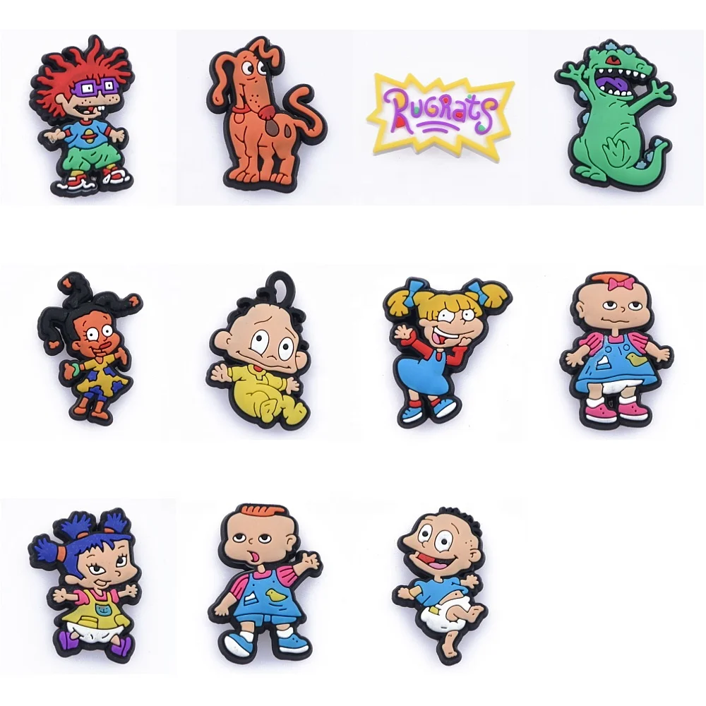 

Wholesale Hot Movie Rugrats in Paris pvc croc charms Shoe Decoration Fit Wristband Accessories kids christmas charms gifts, Jewelry