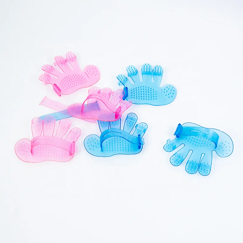 

Pet Grooming Accessories Dogs Cats Plastic Bath Brush Hair Removal Mitts, As picture