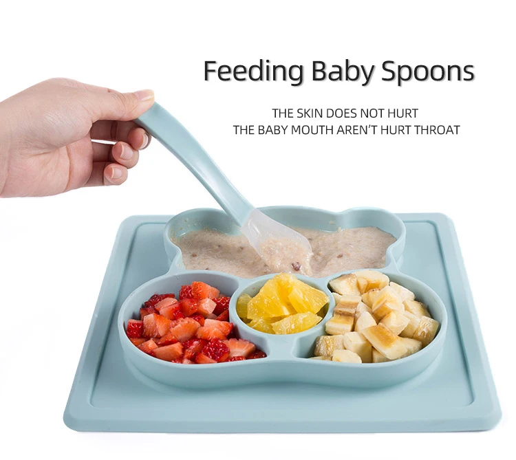 

Amazon sells cute wholesale housing-shaped disposable food-grade baby plates with fun silicone tableware, Blue/green/pink/custom