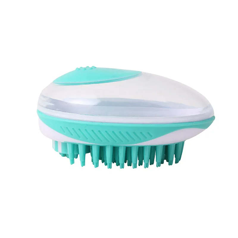 

Shampoo Hand Massage Silicon Grooming Pet Slicker Brush Dog Bath Brush Pet Cleaner Brush, Green, blue