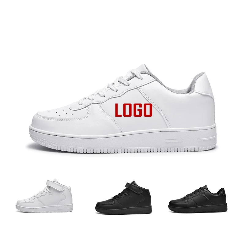 

sneaker manufacturer Latest Sport Breathable Leather Made White Flat Sneakers Black Casual Shoes Men and Women, Black,white
