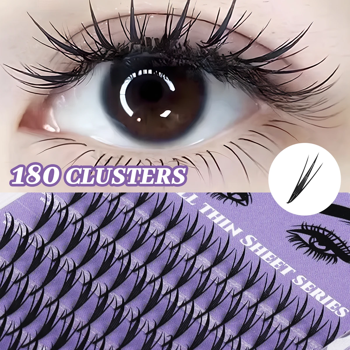 Premium PBT Fiber Lashes 0.04mm Flat Base Individual Spire Eyelashes Extension Wispy Manga Cluster Lashes Professional Salon