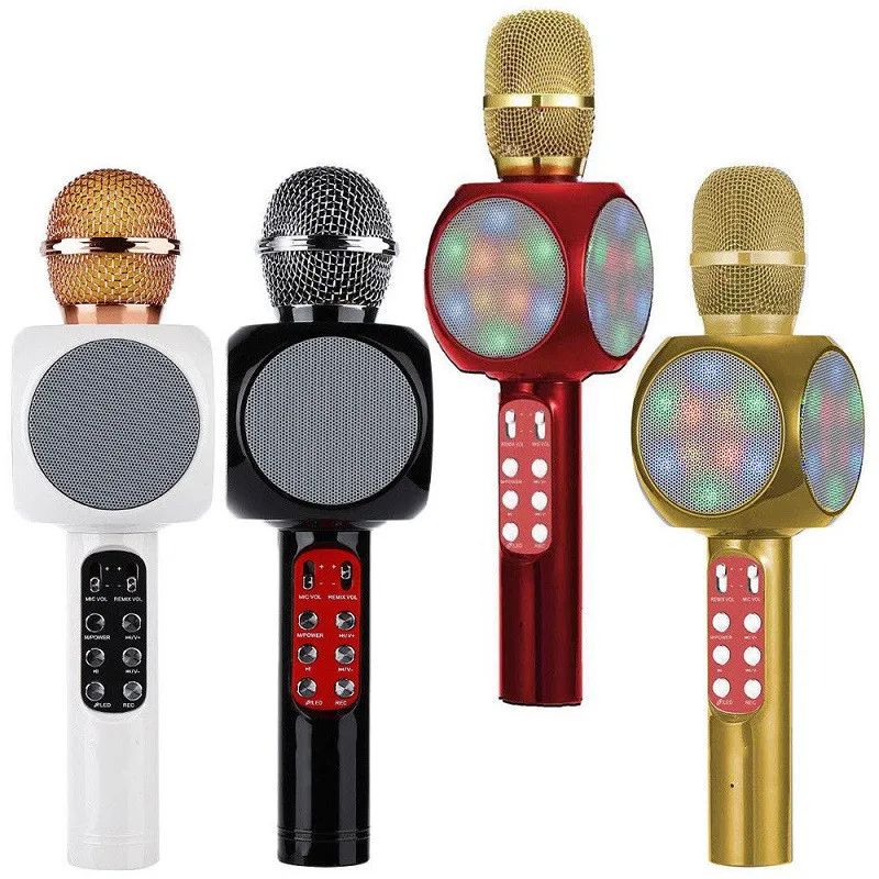 

Family Kid Wireless Mic Blue tooth Karaoke Speaker Portable(WS1816) Singing Christmas Birthday Party Karaoke Mic, Black/ gold/ rose gold /silver /blue /purple