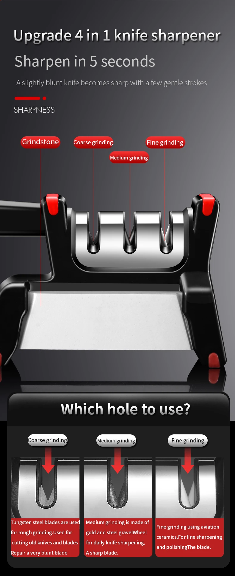 Wholesale Stainless Steel Professional Knife Sharpener Machine Kitchen Tumbler Diamond Knife