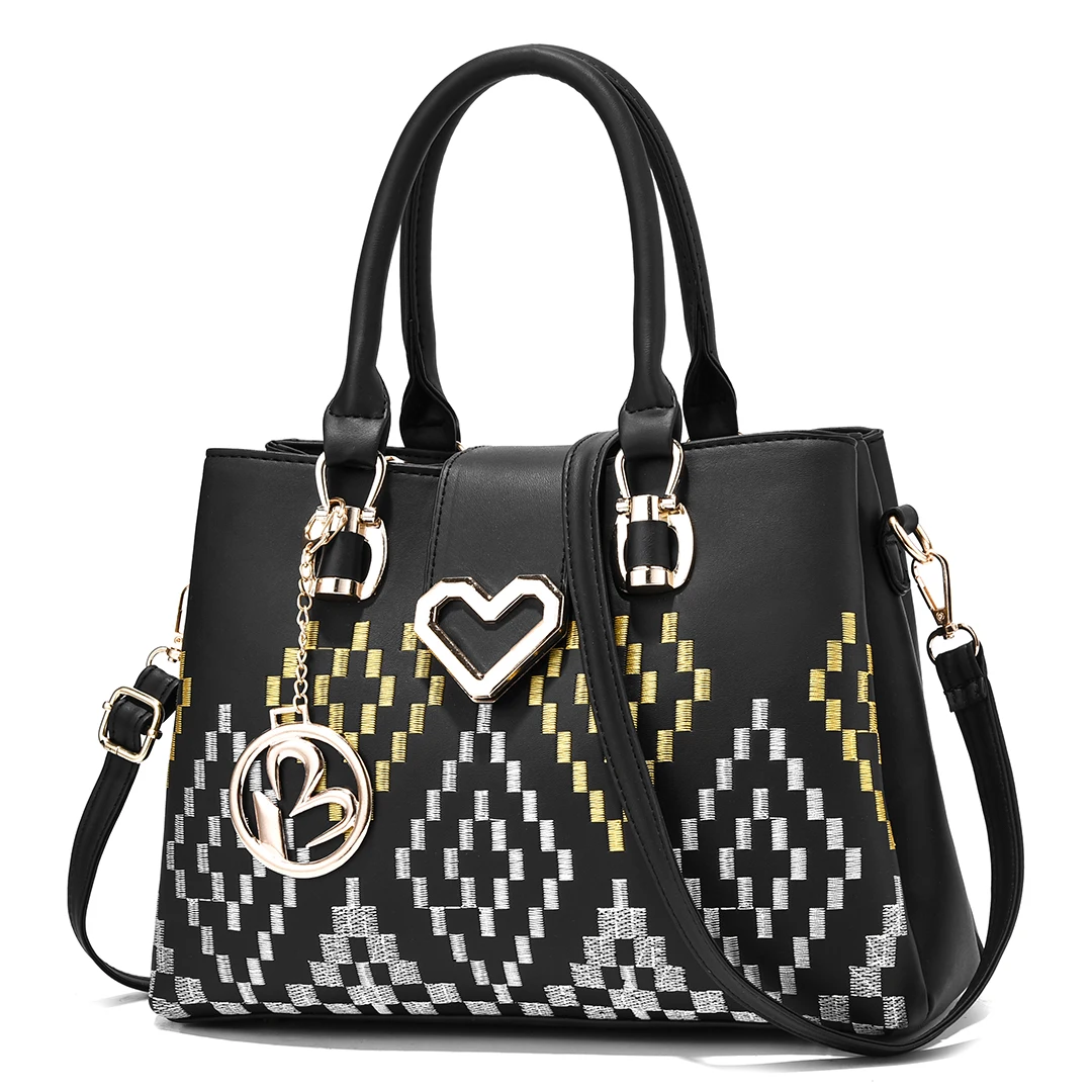 

2021 new trendy Latest pu leather woman bags handbags girls custom tote hand bag, As the photos