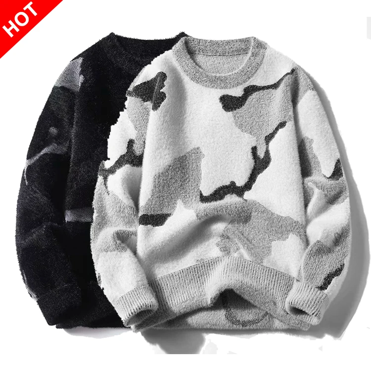 

Men's mink velvet warmth thicken fashion bottoming crewneck sweatshirt