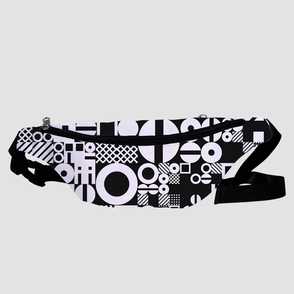 

2021 custom waist sports bags geometry pattern waterproof running accessories fanny pack hip make up for ladies men tote bag