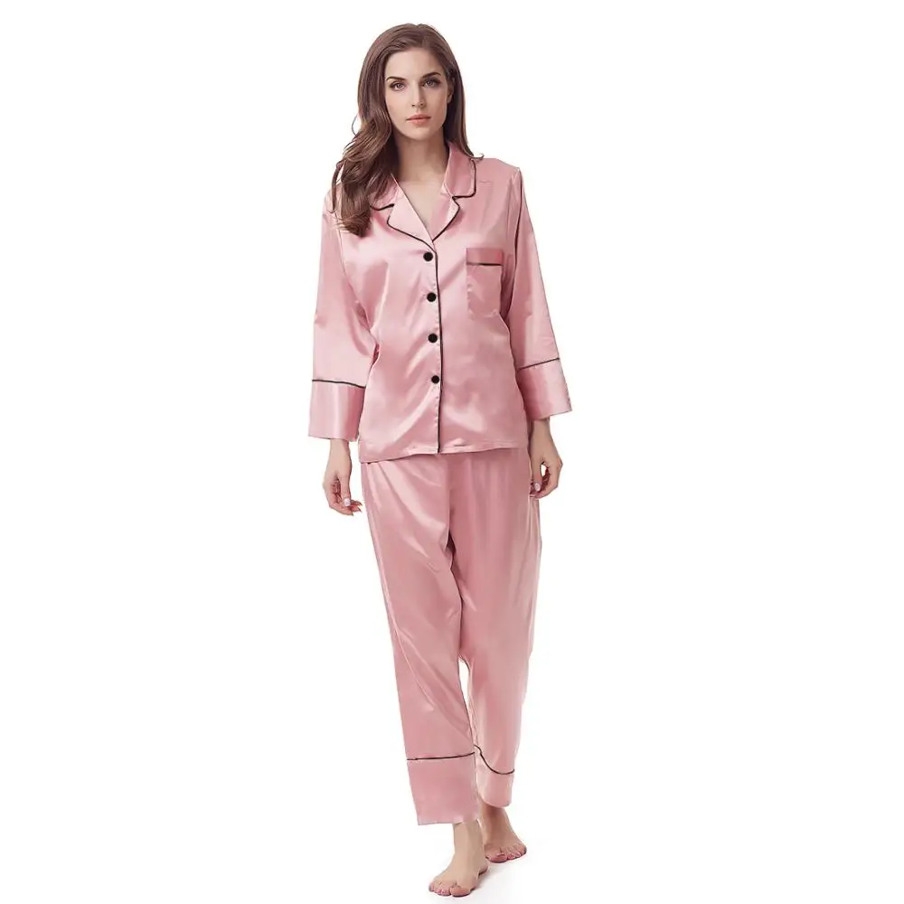 
Silk floral satin women pajama set 