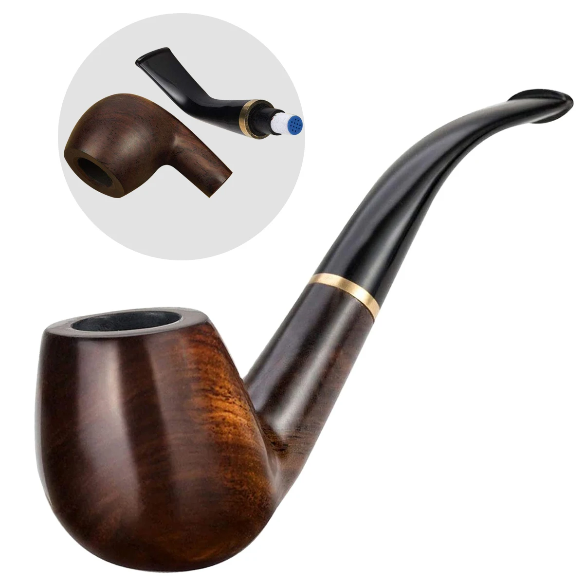 

Super Quality Handmade Pear Wood Tobacco Pipe with Pipe Rack Completed Accessories Smoking Pipe Set