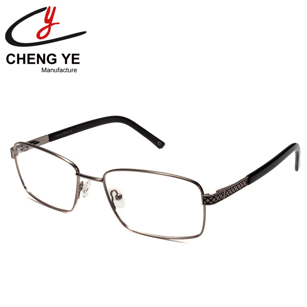 

High Quality Simple Style Square Metal Hinge Business Men and Women Optical Glasses