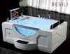 Indoor rectangle acrylic massage bubble bath Air Spa jetted hot tub whirlpool bathtub with tv