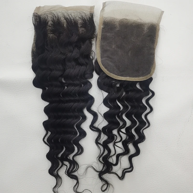 

Letsfly Deep Wave 4x4 Lace Closure 100% Brazilian Human Virgin Hair Swiss Lace Top Closure Hair Wholesales Free Shipping