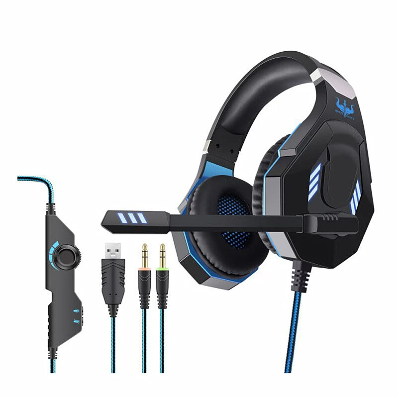 

Wired Gaming Headphones E-sports with USB Led Light Stereo Bass HIFI Headset for PC Laptop Noise Cancelling
