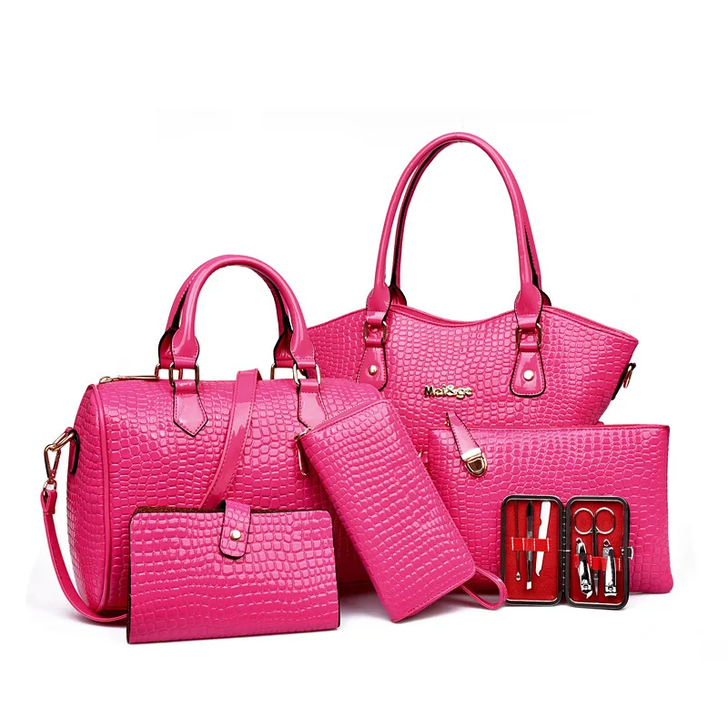 

Woman small bags handbags set,thick pu leather handbags set,women handbag set of 6