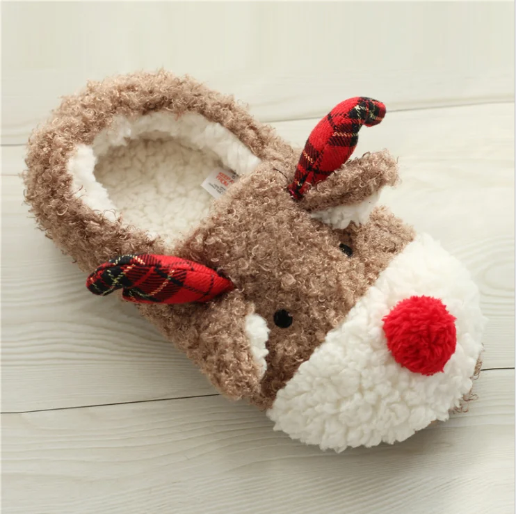 

Cotton slippers women autumn and winter lovely elk bag with thick sole slippers winter warm home shoes