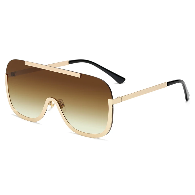 

Vintage Oversize Custom Logo Round Visor Oval Shades Shade with Cigare Women Sunglasses