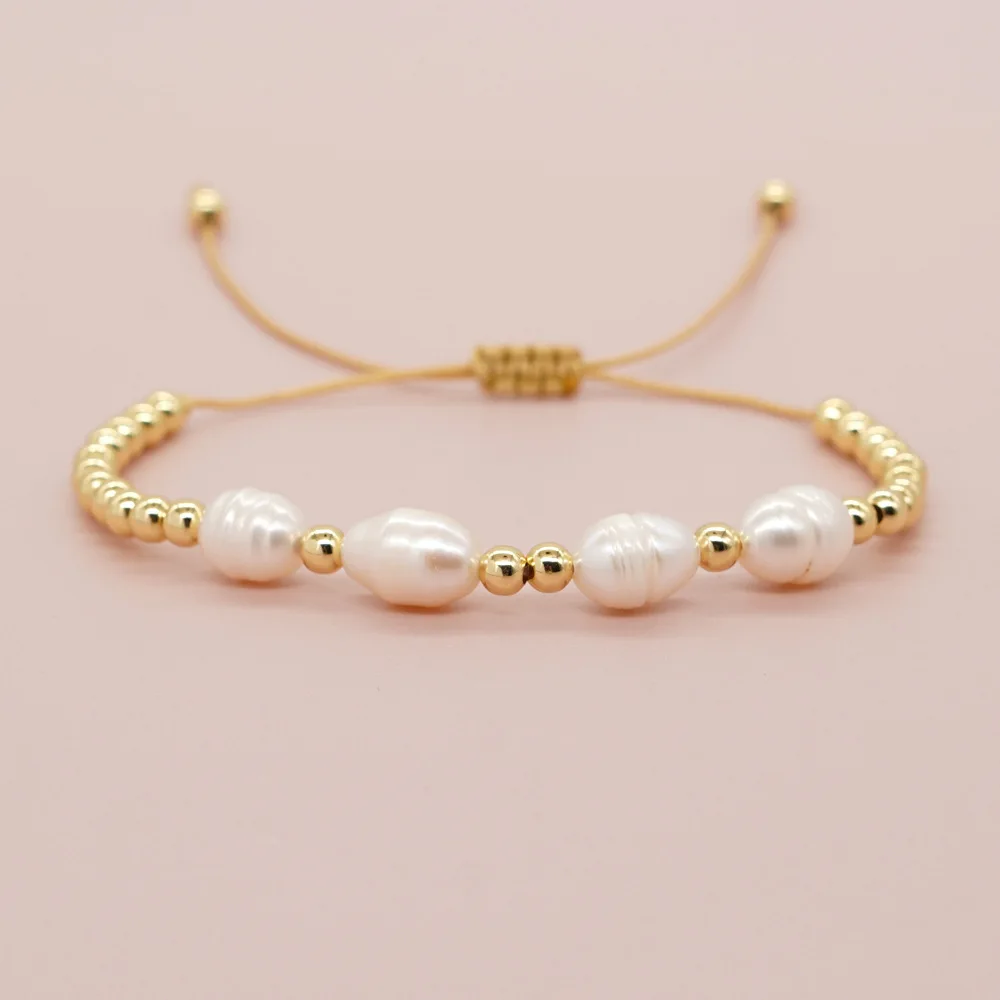 

Go2boho Luxury Baroque Gold Plated Beaded Bracelet Women Pulsera Jewelry Fashion Boho Handmade Friendship String Pearl Bracelet