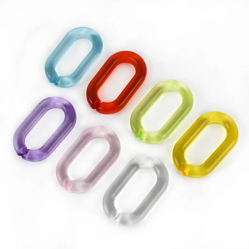 

Mettee BF876 Acrylic Transparent Color Chain Bag Handmade Material Accessories Can Be Combined Chain Buckle, 7 colors