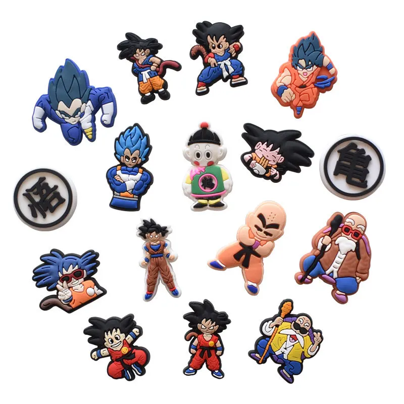 

dragonball designer croc japan anime charms wholesale pvc rubber croc pins for clog shoe charms gibz shoe accessories, As picture
