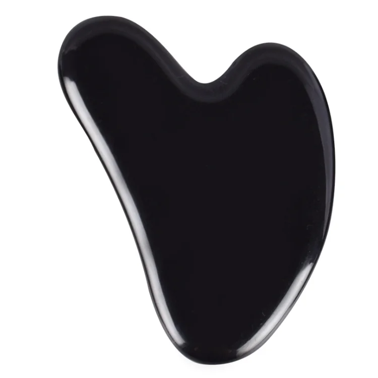 

Latest Popular Black Obsidian Jade Gua Sha For Soothe face and body skin