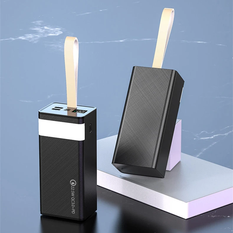 

Trending Product portable PD 22.5W bi-directional super Fast Charge High capacity Power bank 60000 mAh, Black+white