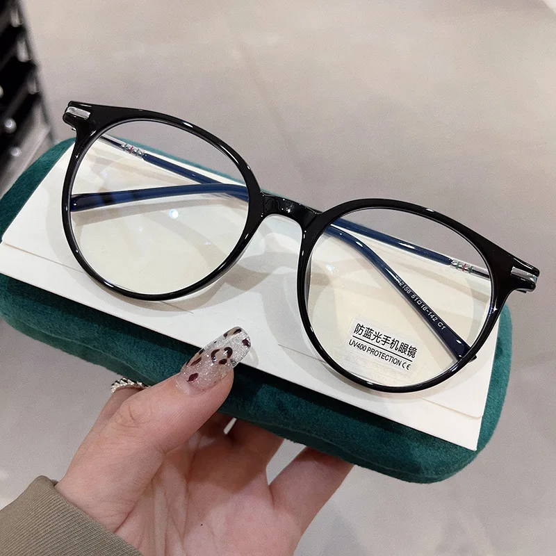 

2023 Optical Glass Anti Blue Light Spectacle Frames Women Glasses TR90 Frame Fashion Retro Round Optical Eyeglasses